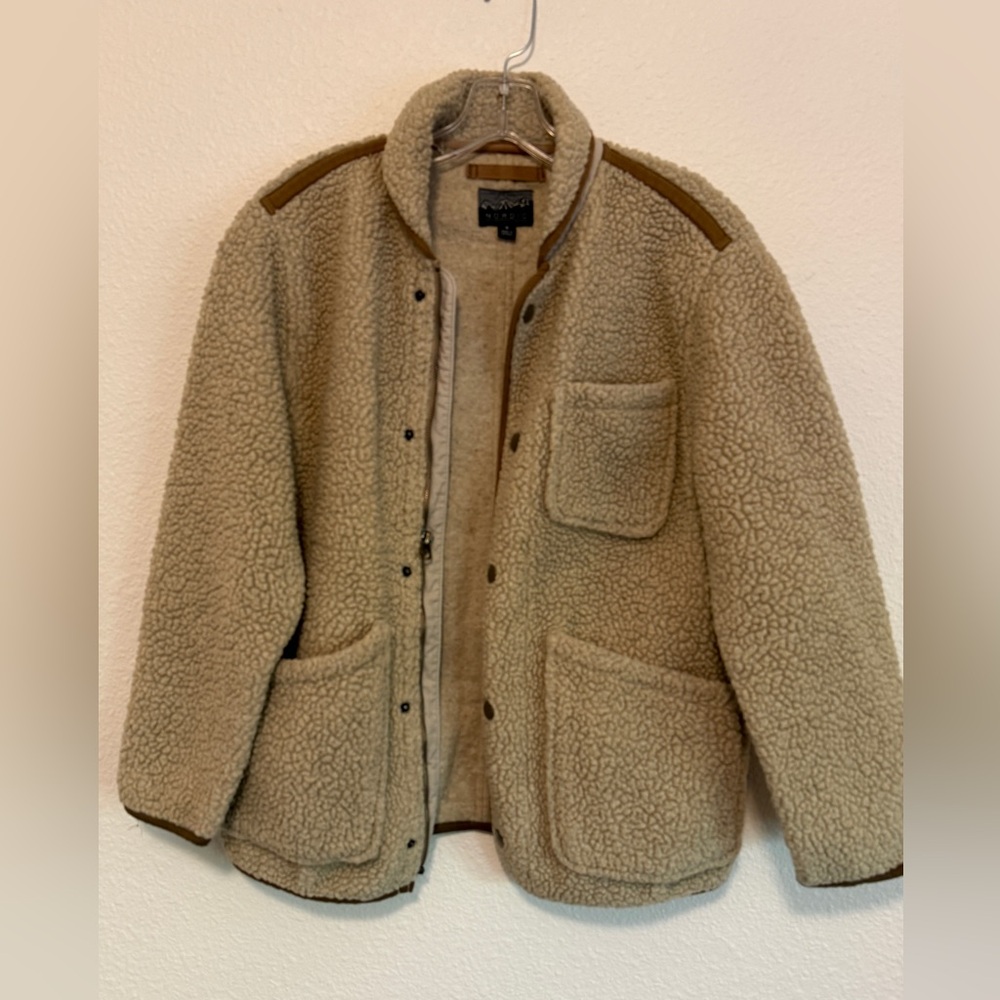 Nordic Sherpa Brown & Tan Button Down Jacket Small